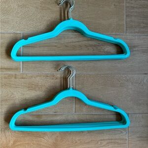 Turquoise Teal Blue Luxury Velvet Non-Slip Hangers 12 Count 360 Degree Hook